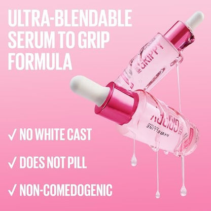 Maybelline Grippy Serum Primer – Hydrating Makeup Primer with 2% Niacinamide for Up to 24HR Wear, Clear, 1 Fl Oz