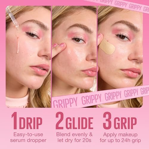 Maybelline Grippy Serum Primer – Hydrating Makeup Primer with 2% Niacinamide for Up to 24HR Wear, Clear, 1 Fl Oz - görsel 8