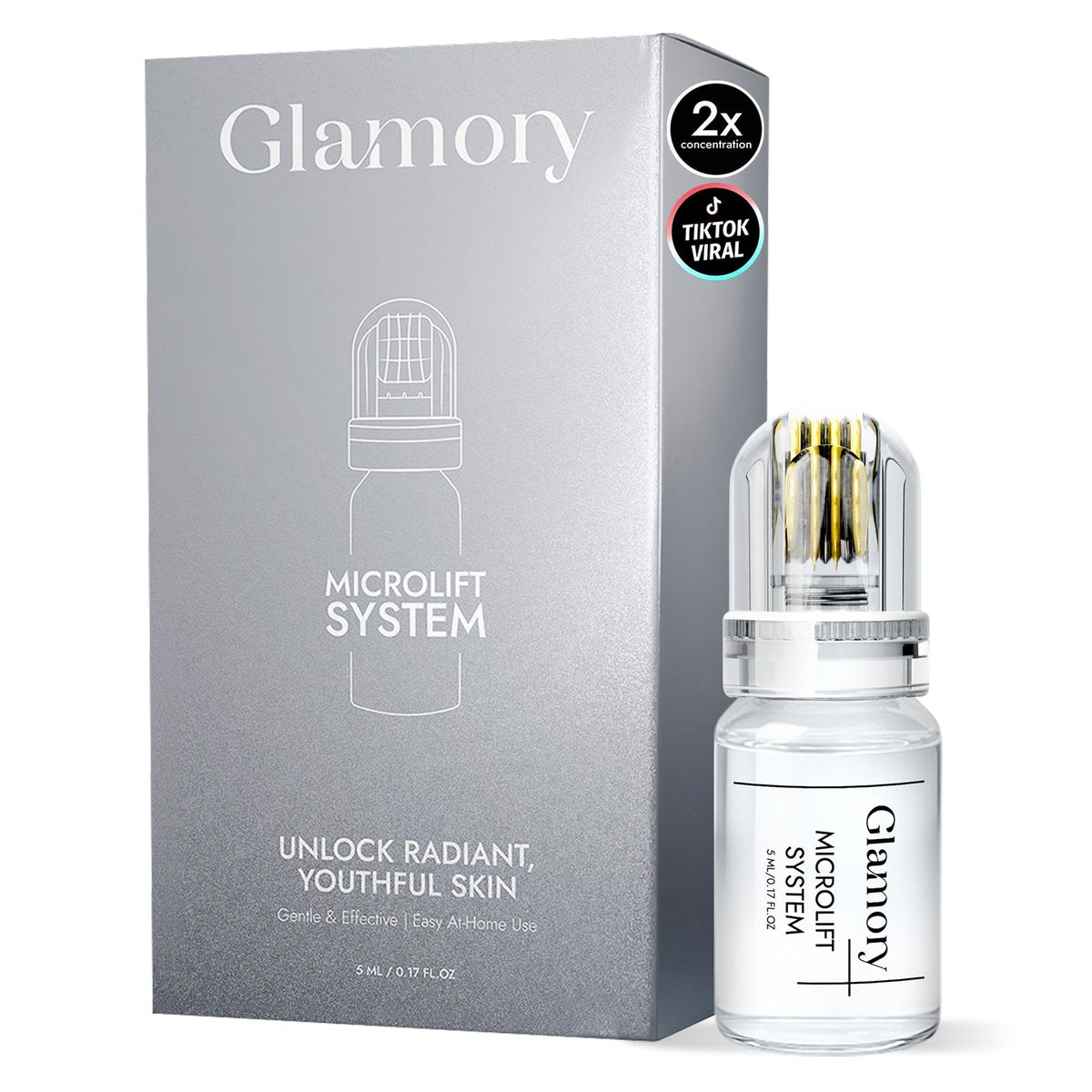 Original Glamory Radiant Flawless Skin Micro Infusion Kit - At Home Facial System Beauty Tool for Face with 0.25mm Needles Avelisse