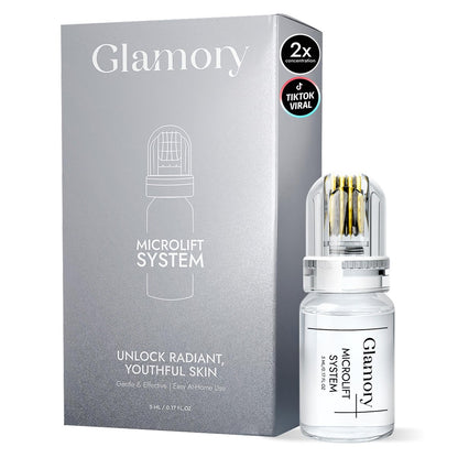 Original Glamory Radiant Flawless Skin Micro Infusion Kit - At Home Facial System Beauty Tool for Face with 0.25mm Needles Avelisse