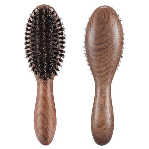 BESTOOL Natural Walnut Wood & Boar Bristle Hair Brush for Women, Men & Kids – Enhance Shine & Texture, Slick Back Hairbrush for Thin, Fine & Medium Hair Avelisse