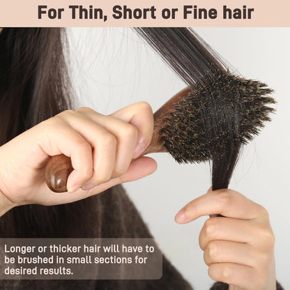 BESTOOL Natural Walnut Wood & Boar Bristle Hair Brush for Women, Men & Kids – Enhance Shine & Texture, Slick Back Hairbrush for Thin, Fine & Medium Hair Avelisse