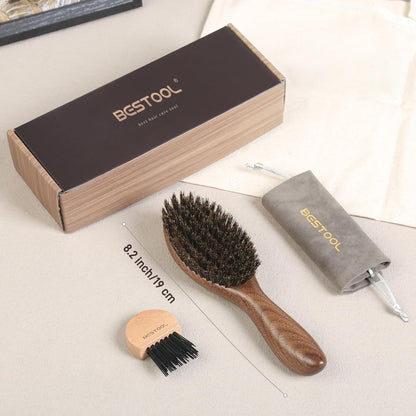 BESTOOL Natural Walnut Wood & Boar Bristle Hair Brush for Women, Men & Kids – Enhance Shine & Texture, Slick Back Hairbrush for Thin, Fine & Medium Hair Avelisse