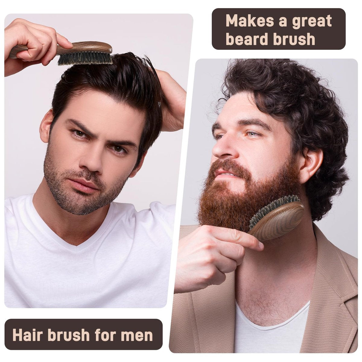 BESTOOL Natural Walnut Wood & Boar Bristle Hair Brush for Women, Men & Kids – Enhance Shine & Texture, Slick Back Hairbrush for Thin, Fine & Medium Hair Avelisse