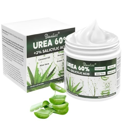 Danliss Urea Cream 60% with 2% Salicylic Acid – Unscented Maximum Strength Foot & Body Cream for Dry, Cracked Heels, Hands, Knees, and Elbows. Dead Skin Remover & Callus Repair Treatment, 6.35 oz - görsel 2