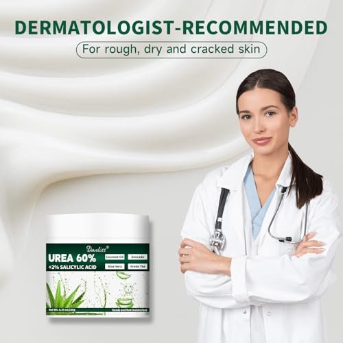 Danliss Urea Cream 60% with 2% Salicylic Acid – Unscented Maximum Strength Foot & Body Cream for Dry, Cracked Heels, Hands, Knees, and Elbows. Dead Skin Remover & Callus Repair Treatment, 6.35 oz - görsel 4