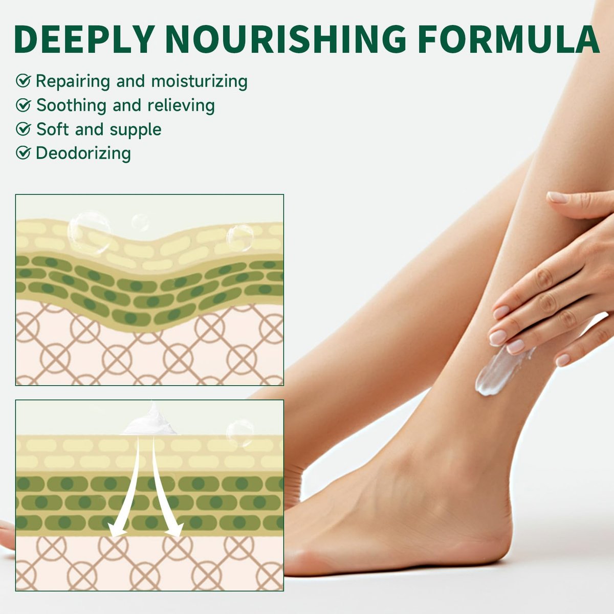 Danliss Urea Cream 60% with 2% Salicylic Acid – Unscented Maximum Strength Foot & Body Cream for Dry, Cracked Heels, Hands, Knees, and Elbows. Dead Skin Remover & Callus Repair Treatment, 6.35 oz - görsel 13