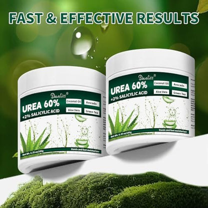 Danliss Urea Cream 60% with 2% Salicylic Acid – Unscented Maximum Strength Foot & Body Cream for Dry, Cracked Heels, Hands, Knees, and Elbows. Dead Skin Remover & Callus Repair Treatment, 6.35 oz