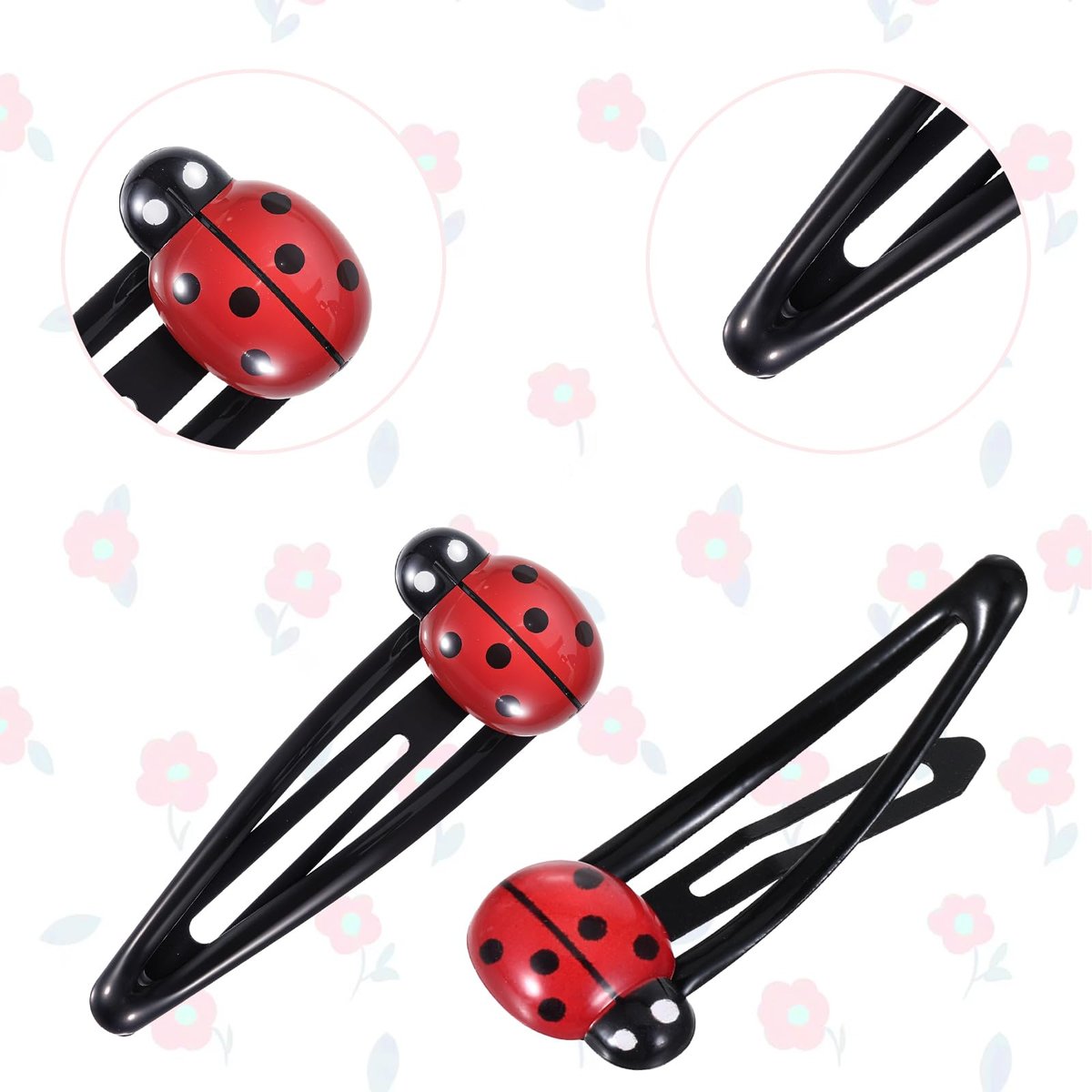 20 Pcs Ladybug Hair Clips - Red Cartoon Resin Hair Barrettes for Girls & Women - görsel 10