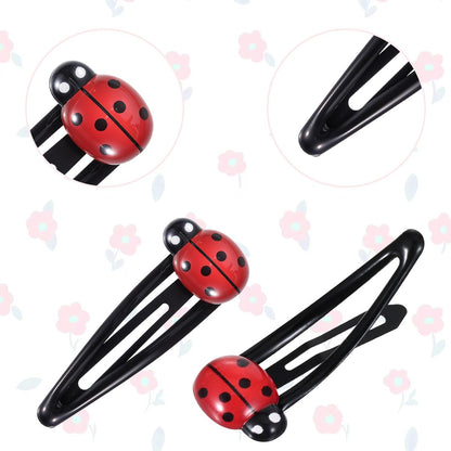 20 Pcs Ladybug Hair Clips - Red Cartoon Resin Hair Barrettes for Girls & Women