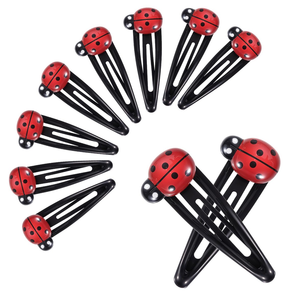 20 Pcs Ladybug Hair Clips - Red Cartoon Resin Hair Barrettes for Girls & Women - görsel 2