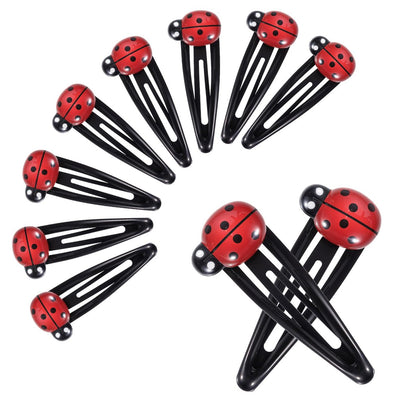 20 Pcs Ladybug Hair Clips - Red Cartoon Resin Hair Barrettes for Girls & Women