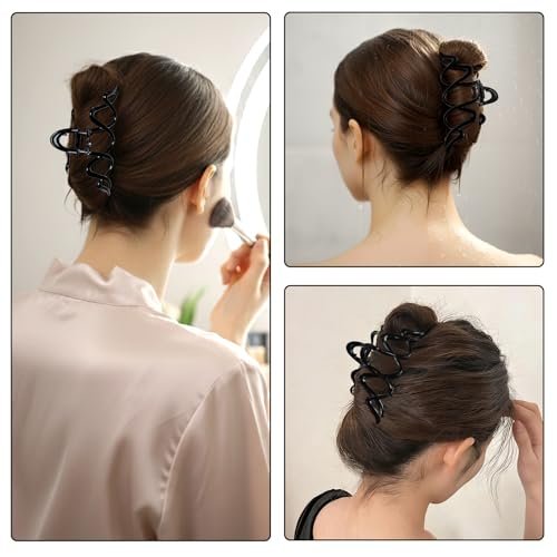 Metal Claw Clip for Thick Hair, Strong Hold Non-Slip Black Hair Clip for Buns, Twists & Half-Up Styles, 1 Piece - görsel 8