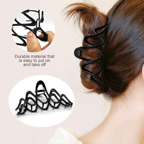 Metal Claw Clip for Thick Hair, Strong Hold Non-Slip Black Hair Clip for Buns, Twists & Half-Up Styles, 1 Piece - görsel 10