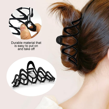 Metal Claw Clip for Thick Hair, Strong Hold Non-Slip Black Hair Clip for Buns, Twists & Half-Up Styles, 1 Piece