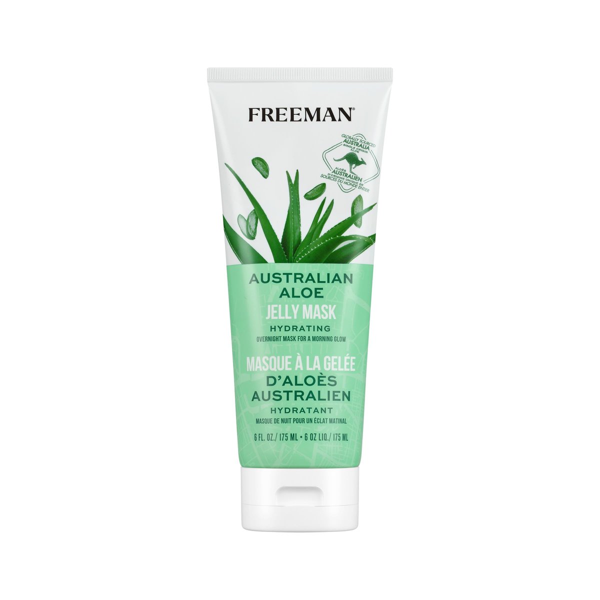 Freeman Exotic Blends Australian Aloe Jelly Mask - Leave-On Overnight Facial Mask for Calming, Soothing Irritation & Hydrating Dry Skin - Clean Skincare for All Skin Types - 6 fl. oz./175 ml Tube - görsel 1