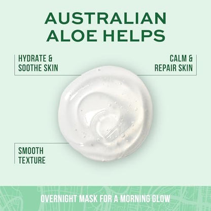 Freeman Exotic Blends Australian Aloe Jelly Mask - Leave-On Overnight Facial Mask for Calming, Soothing Irritation & Hydrating Dry Skin - Clean Skincare for All Skin Types - 6 fl. oz./175 ml Tube
