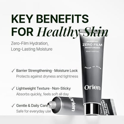 Orien Mugwort Zero Film Moisturizer 60ml – Niacinamide 2% + Panthenol + Glycerin + Adenosine Face Moisturizer Avelisse