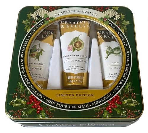 Crabtree & Evelyn Hand Therapy Gift Set Holiday Green Tin - 1.5 Fl Oz - görsel 2