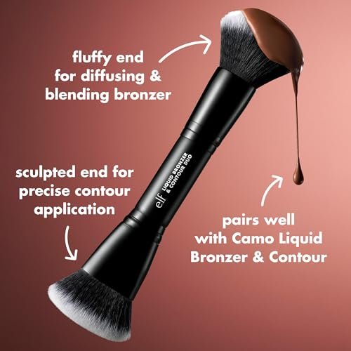 e.l.f. Liquid Bronzer & Contour Duo Brush - Silky, Highly Pigmented Formula with Dual-Ended Makeup Brush, Vegan & Cruelty-Free - görsel 4