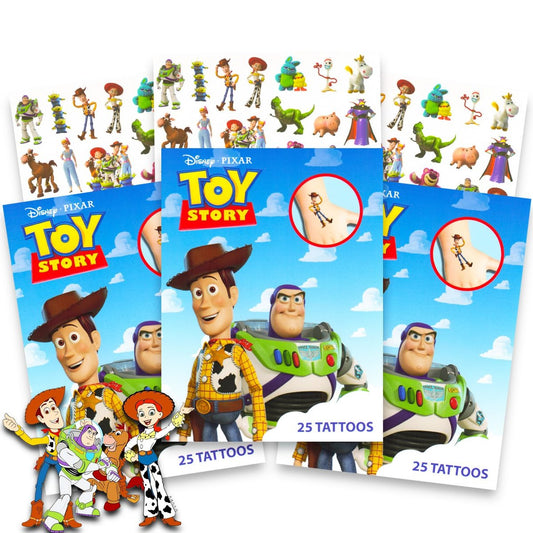 Disney Pixar Toy Story Temporary Tattoos Party Favors Pack - 75 Toy Story Tattoos for Kids & Adults, Multicolor