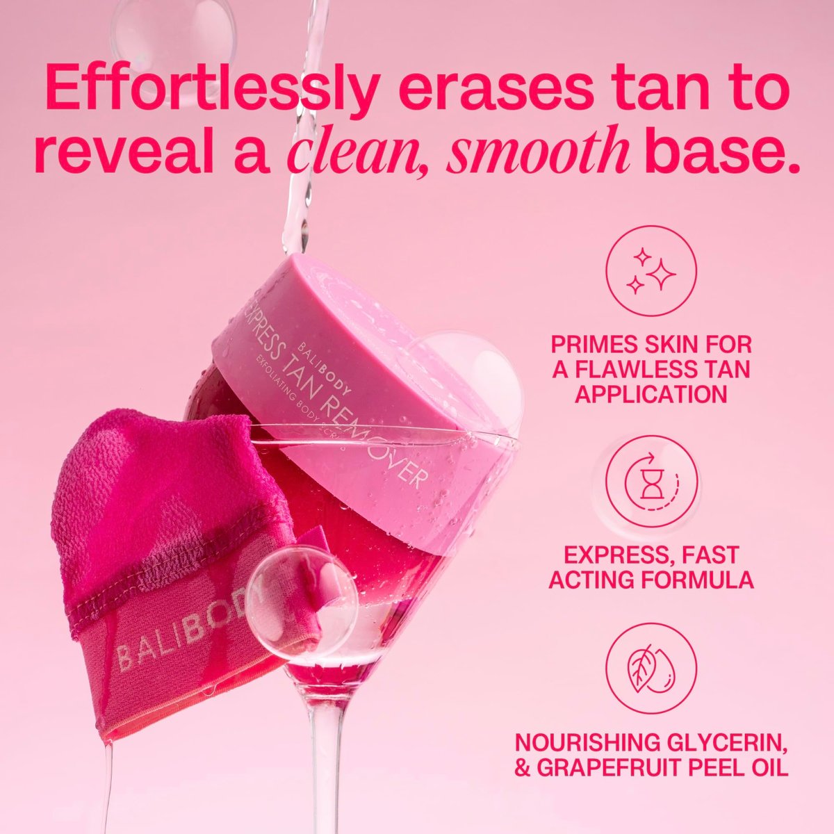 Bali Body Express Tan Remover - Self Tanner Remover & Exfoliating Body Scrub, Vegan, Grapefruit Scent Avelisse