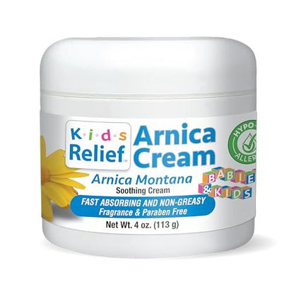 Kids Relief Arnica Cream – Natural Soothing Unscented Moisturizer for Children's Sensitive Skin, 4 oz