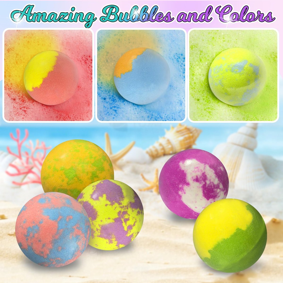 20 Princess Bath Bombs with Surprise Jewelry Toys Inside - Fun Fizzy Gifts for Girls, Kids Birthday, Valentines, Easter by Excalla Avelisse