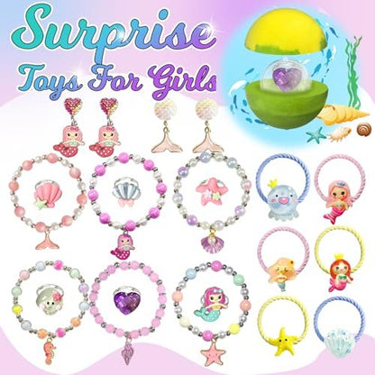 20 Princess Bath Bombs with Surprise Jewelry Toys Inside - Fun Fizzy Gifts for Girls, Kids Birthday, Valentines, Easter by Excalla Avelisse