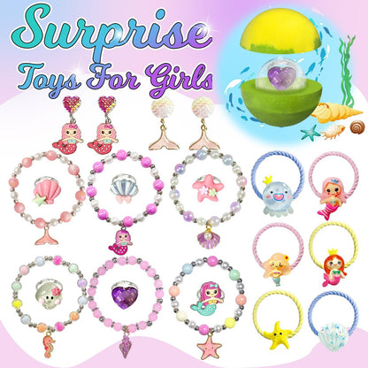 20 Princess Bath Bombs with Surprise Jewelry Toys Inside - Fun Fizzy Gifts for Girls, Kids Birthday, Valentines, Easter by Excalla Avelisse