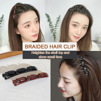 Double Layer Twist Band French Braider Hair Tool - 2 Pack (Black & Brown) for Effortless Braids