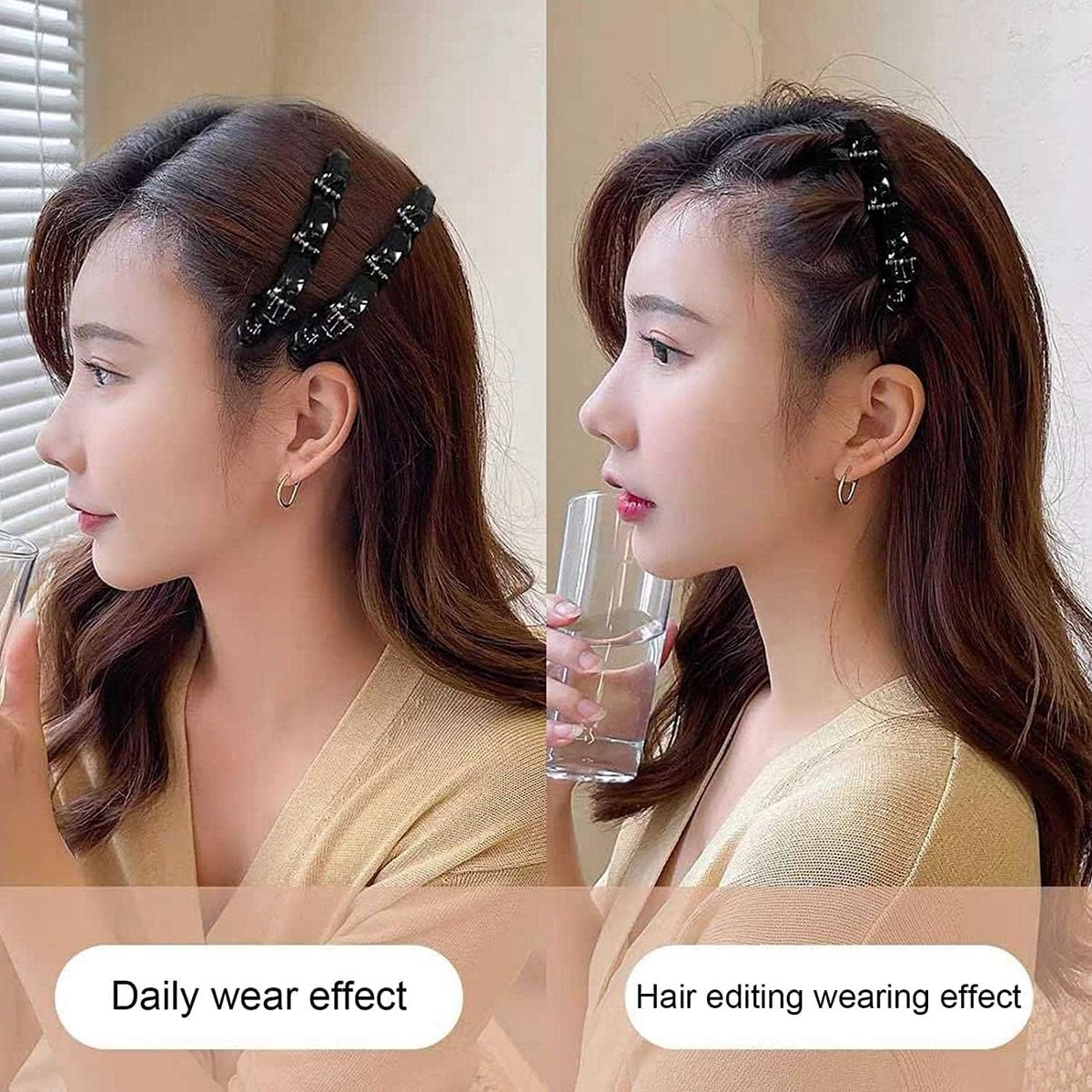 Double Layer Twist Band French Braider Hair Tool - 2 Pack (Black & Brown) for Effortless Braids - görsel 8