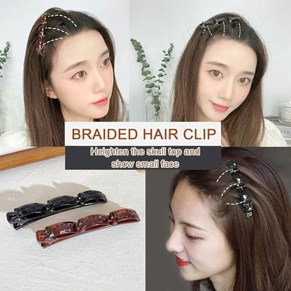 Double Layer Twist Band French Braider Hair Tool - 2 Pack (Black & Brown) for Effortless Braids