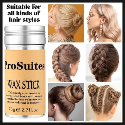 Slick Back Hair Brush with 1000pcs Hair Rubber Bands, Hair Wax Stick, Elastic Hair Ties, Rat Tail Comb for Women, Men, and All Hair Types – Curly, Straight, and More