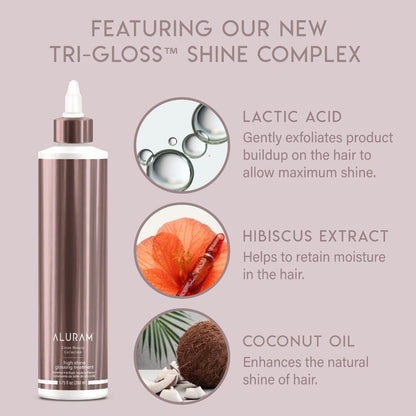 ALURAM High Shine Glossing Treatment with Tri-Gloss Shine Complex - Nourishing, Weightless Glossy Finish for All Hair Types - Color-Safe - 9.75 fl oz Avelisse