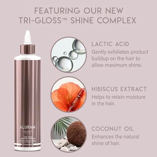 ALURAM High Shine Glossing Treatment with Tri-Gloss Shine Complex - Nourishing, Weightless Glossy Finish for All Hair Types - Color-Safe - 9.75 fl oz Avelisse