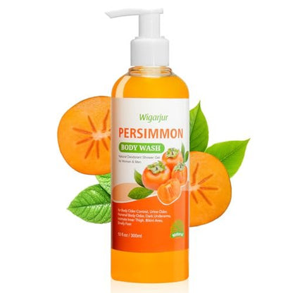 wigarjur Persimmon Body Wash for Old People Smell – Natural Deodorant Bar Soap for Strong Odor & Smelly Feet – Cleansing Body Deodorizing with Persimmon & Green Tea Extracts (10 Fl Oz)