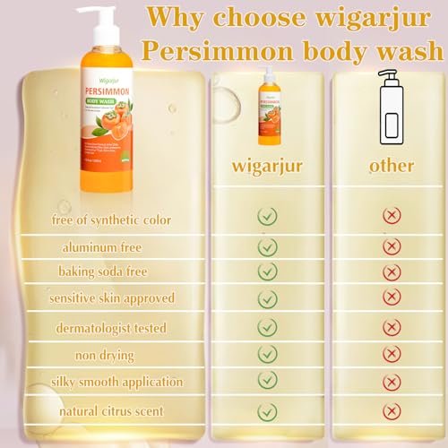 wigarjur Persimmon Body Wash for Old People Smell – Natural Deodorant Bar Soap for Strong Odor & Smelly Feet – Cleansing Body Deodorizing with Persimmon & Green Tea Extracts (10 Fl Oz) - görsel 12