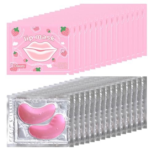 30 Pairs Eye Masks & Lip Masks - Under Eye Patches for Puffy Eyes, Moisturizing Lip Mask Pink Pads, Reducing Fine Lines, Bulk Gifts for Mother's Day, Graduation, Teacher Appreciation - görsel 1