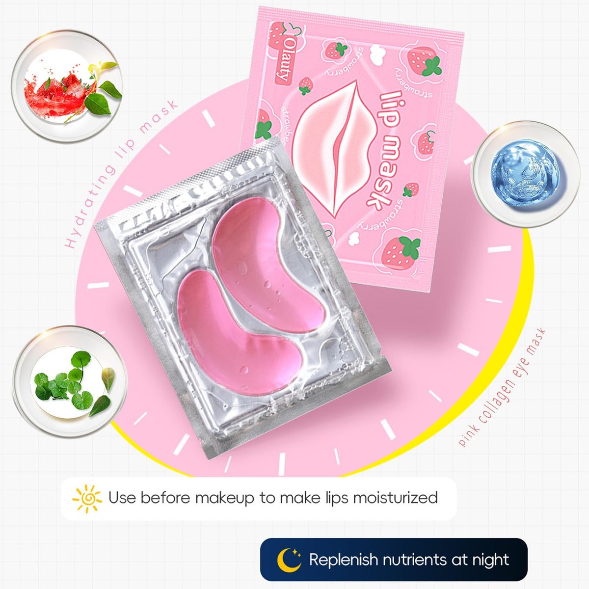 30 Pairs Eye Masks & Lip Masks - Under Eye Patches for Puffy Eyes, Moisturizing Lip Mask Pink Pads, Reducing Fine Lines, Bulk Gifts for Mother's Day, Graduation, Teacher Appreciation - görsel 12