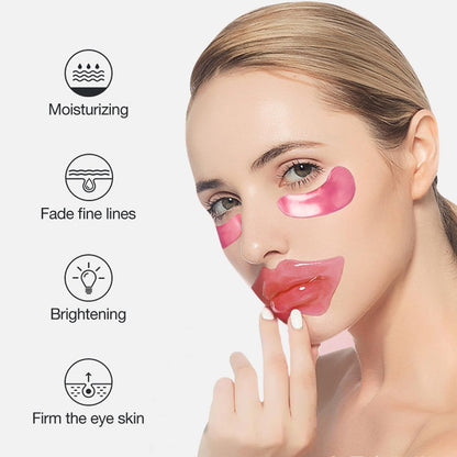 30 Pairs Eye Masks & Lip Masks - Under Eye Patches for Puffy Eyes, Moisturizing Lip Mask Pink Pads, Reducing Fine Lines, Bulk Gifts for Mother's Day, Graduation, Teacher Appreciation