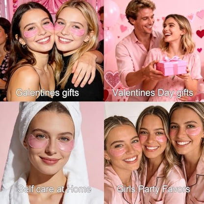 30 Pairs Eye Masks & Lip Masks - Under Eye Patches for Puffy Eyes, Moisturizing Lip Mask Pink Pads, Reducing Fine Lines, Bulk Gifts for Mother's Day, Graduation, Teacher Appreciation