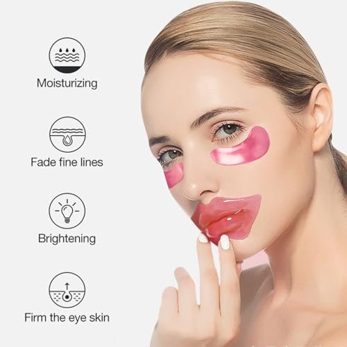 30 Pairs Eye Masks & Lip Masks - Under Eye Patches for Puffy Eyes, Moisturizing Lip Mask Pink Pads, Reducing Fine Lines, Bulk Gifts for Mother's Day, Graduation, Teacher Appreciation - görsel 17