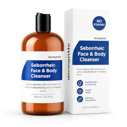 Dermgentle Seborrheic Face & Body Cleanser - Hydrating Face Wash for Seborrheic Dermatitis, Oil-Free, Soap-Free, 8 fl. oz Avelisse