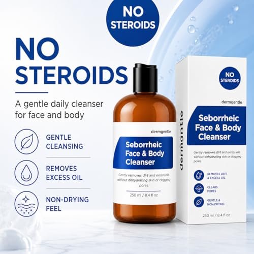 Dermgentle Seborrheic Face & Body Cleanser - Hydrating Face Wash for Seborrheic Dermatitis, Oil-Free, Soap-Free, 8 fl. oz Avelisse