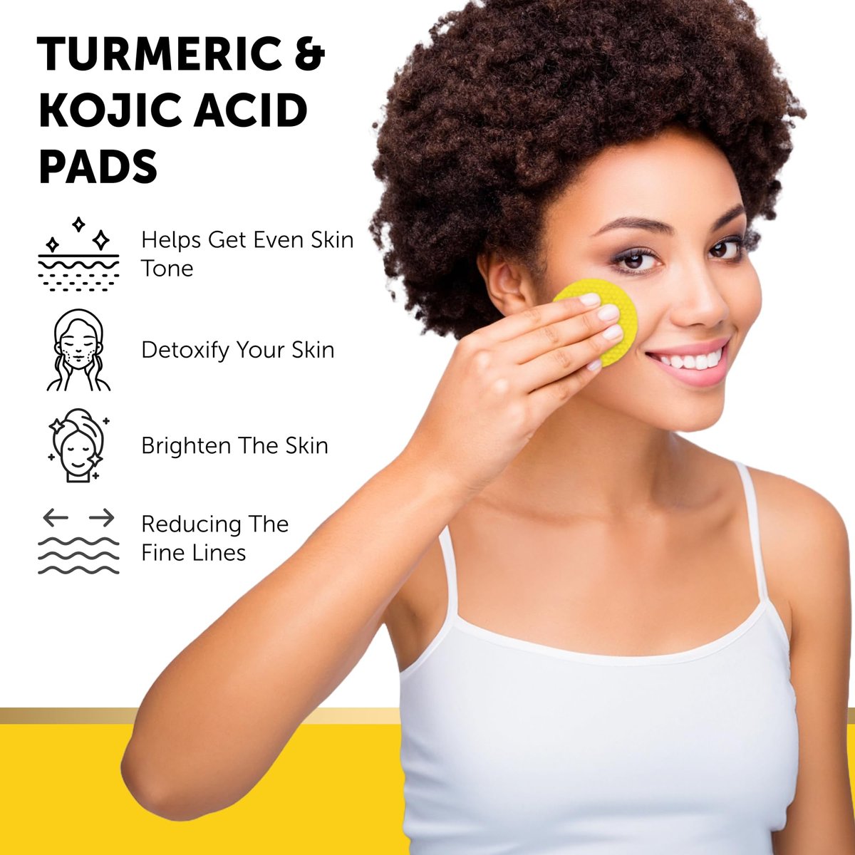 VALITIC Turmeric Kojic Acid Cleansing Pads - Exfoliating Dark Spot Remover for Face with Vitamin C, Alpha Arbutin, Niacinamide and Retinol - 60 Count Avelisse