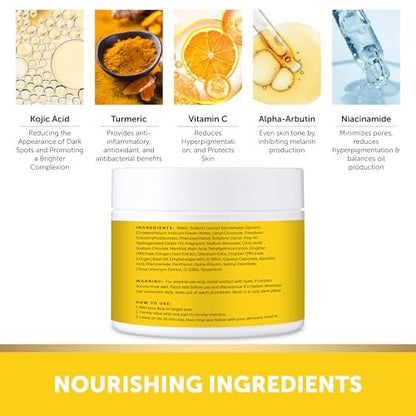 VALITIC Turmeric Kojic Acid Cleansing Pads - Exfoliating Dark Spot Remover for Face with Vitamin C, Alpha Arbutin, Niacinamide and Retinol - 60 Count Avelisse