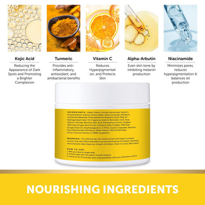 VALITIC Turmeric Kojic Acid Cleansing Pads - Exfoliating Dark Spot Remover for Face with Vitamin C, Alpha Arbutin, Niacinamide and Retinol - 60 Count Avelisse