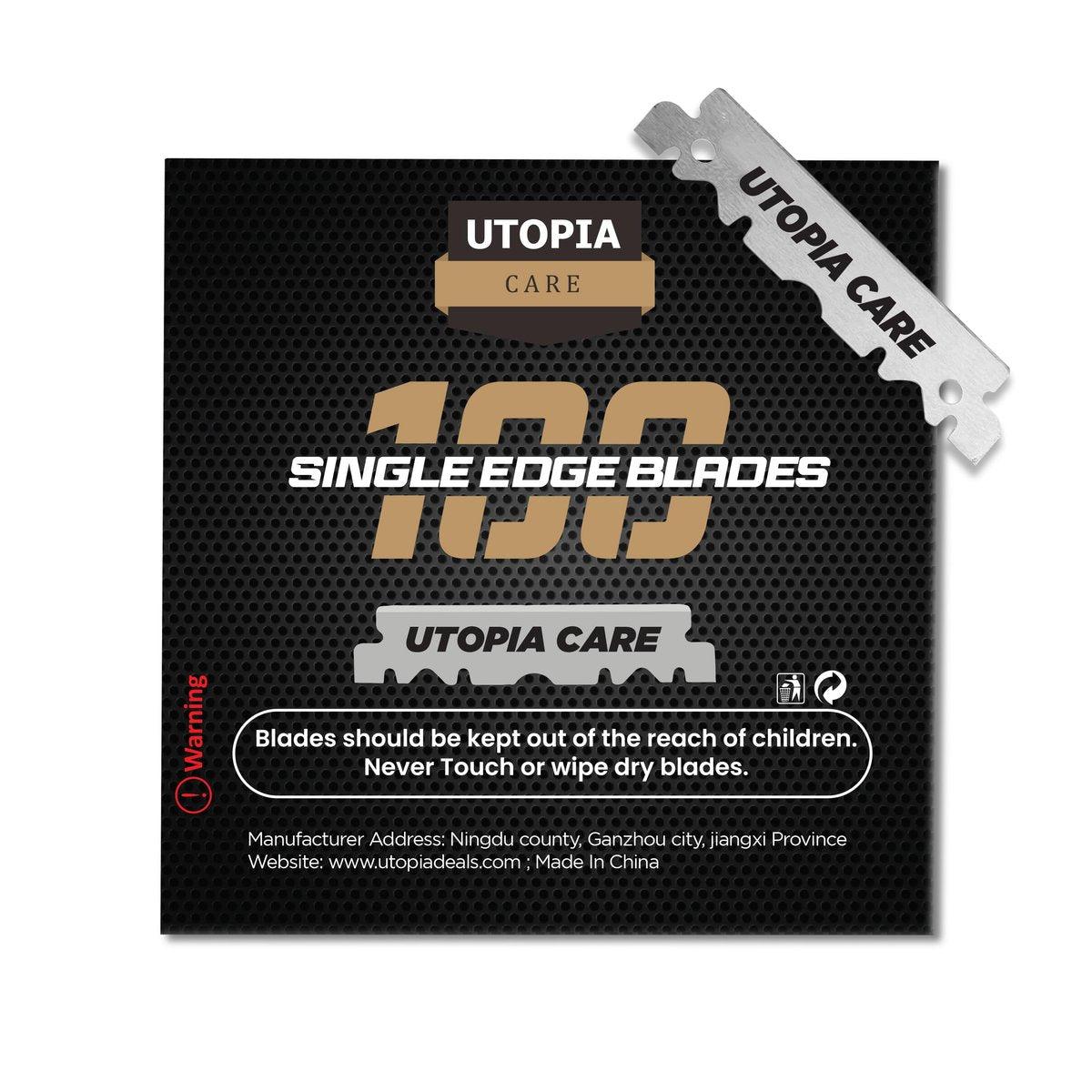 Utopia Care Single Edge Razor Blades – Stainless Steel Professional Barber Razor Blades for Hair Shaping, Shaving, Beard & Neckline Grooming (100 Pack) - görsel 15