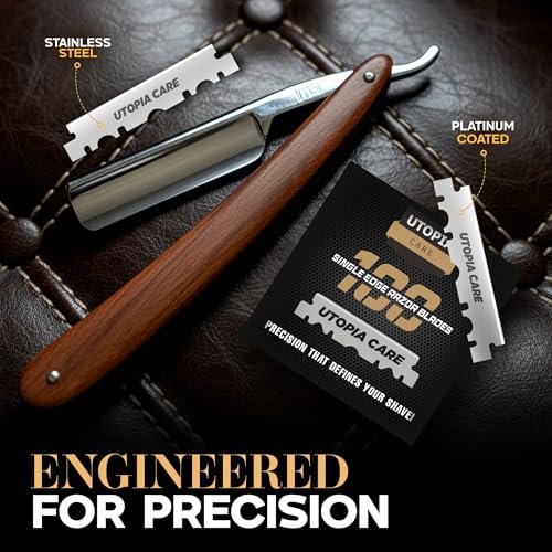 Utopia Care Single Edge Razor Blades – Stainless Steel Professional Barber Razor Blades for Hair Shaping, Shaving, Beard & Neckline Grooming (100 Pack) - görsel 14